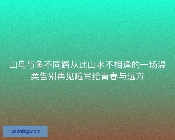 山鸟与鱼不同路从此山水不相逢的一场温柔告别再见啦写给青春与远方 山鸟与鱼不同路从此山水不相逢的一场温柔告别再见啦写给青春与远方