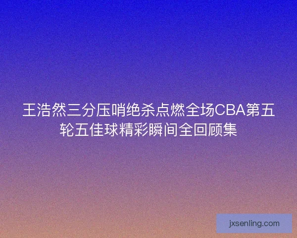 王浩然三分压哨绝杀点燃全场CBA第五轮五佳球精彩瞬间全回顾集