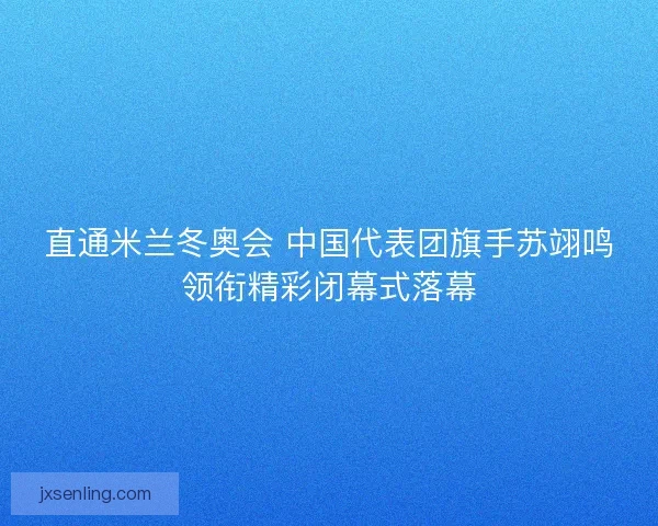 直通米兰冬奥会 中国代表团旗手苏翊鸣领衔精彩闭幕式落幕 直通米兰冬奥会 中国代表团旗手苏翊鸣领衔精彩闭幕式落幕