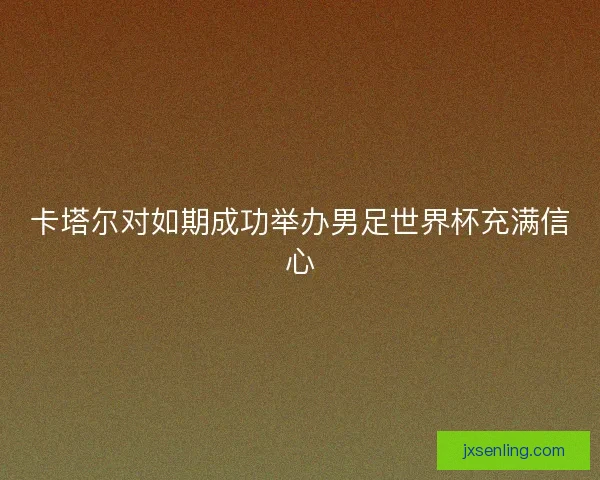 卡塔尔对如期成功举办男足世界杯充满信心
