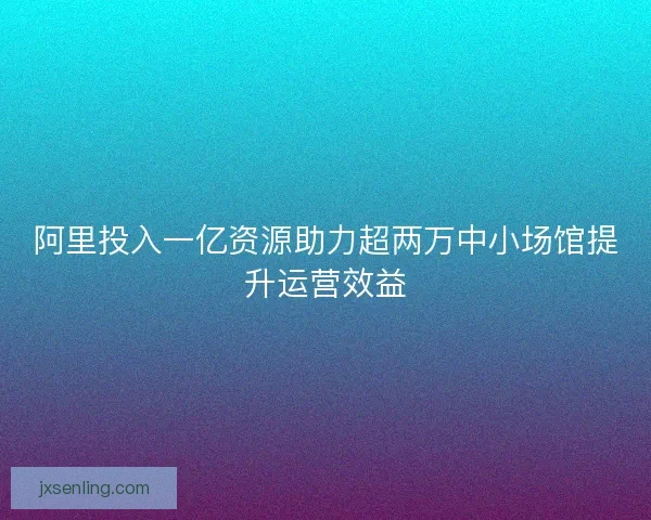 阿里投入一亿资源助力超两万中小场馆提升运营效益